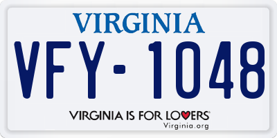VA license plate VFY1048