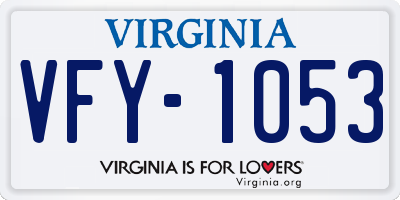 VA license plate VFY1053