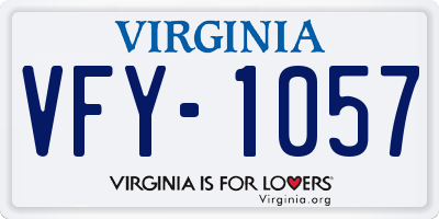 VA license plate VFY1057