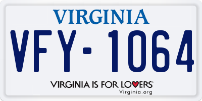 VA license plate VFY1064
