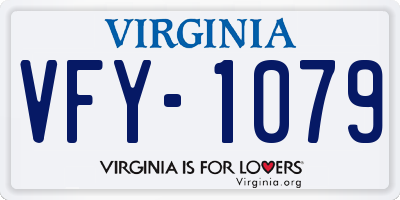 VA license plate VFY1079