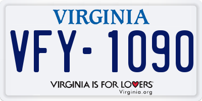 VA license plate VFY1090