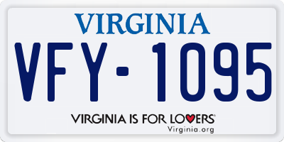 VA license plate VFY1095