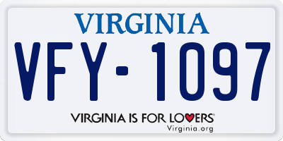 VA license plate VFY1097