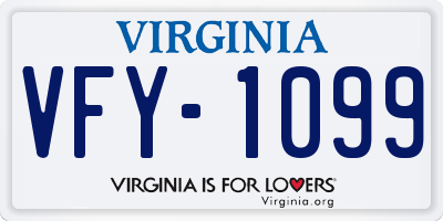 VA license plate VFY1099