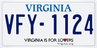 VA license plate VFY1124