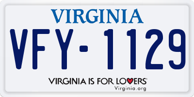 VA license plate VFY1129