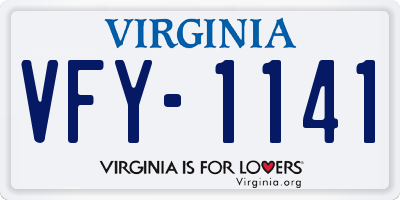 VA license plate VFY1141