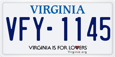 VA license plate VFY1145