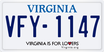 VA license plate VFY1147