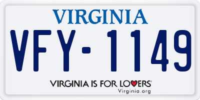 VA license plate VFY1149