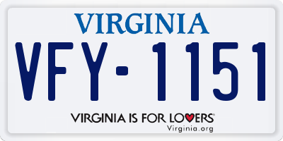 VA license plate VFY1151