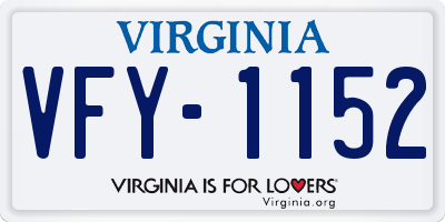 VA license plate VFY1152