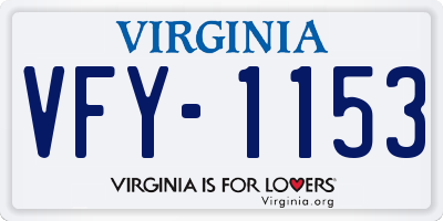 VA license plate VFY1153