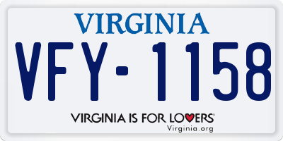VA license plate VFY1158