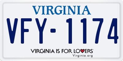 VA license plate VFY1174