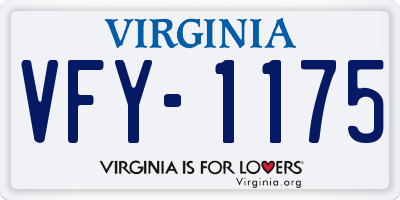 VA license plate VFY1175