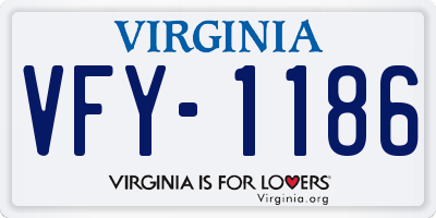 VA license plate VFY1186