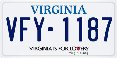 VA license plate VFY1187