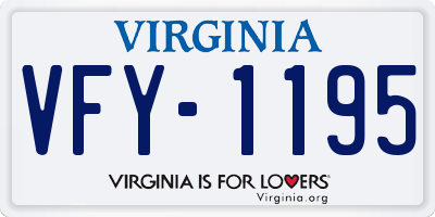 VA license plate VFY1195