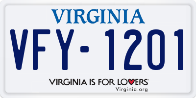 VA license plate VFY1201
