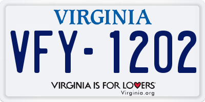VA license plate VFY1202