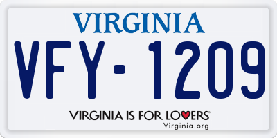 VA license plate VFY1209