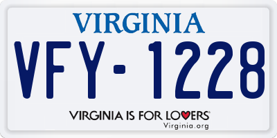VA license plate VFY1228