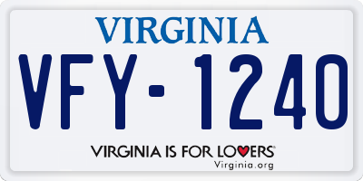 VA license plate VFY1240