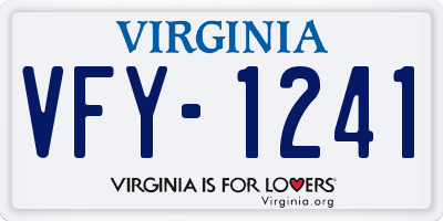 VA license plate VFY1241
