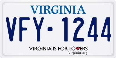 VA license plate VFY1244