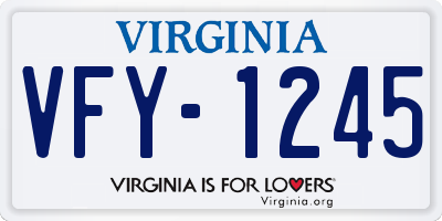 VA license plate VFY1245