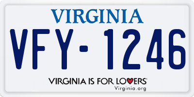 VA license plate VFY1246