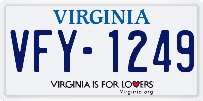 VA license plate VFY1249