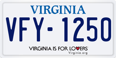 VA license plate VFY1250