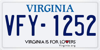 VA license plate VFY1252