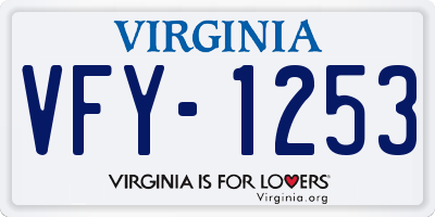 VA license plate VFY1253