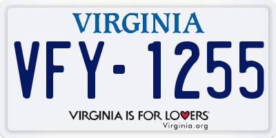 VA license plate VFY1255