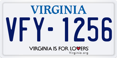 VA license plate VFY1256