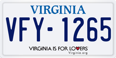 VA license plate VFY1265