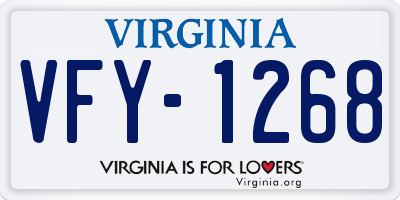 VA license plate VFY1268
