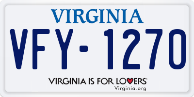 VA license plate VFY1270