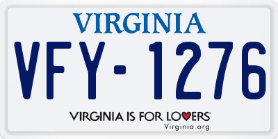 VA license plate VFY1276