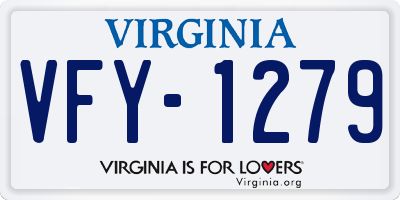 VA license plate VFY1279