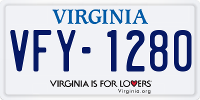 VA license plate VFY1280