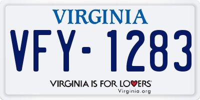 VA license plate VFY1283