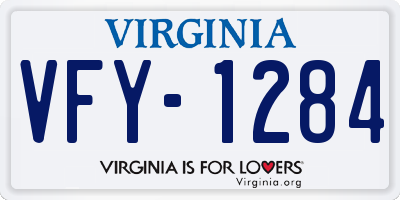 VA license plate VFY1284