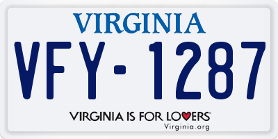 VA license plate VFY1287