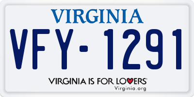 VA license plate VFY1291