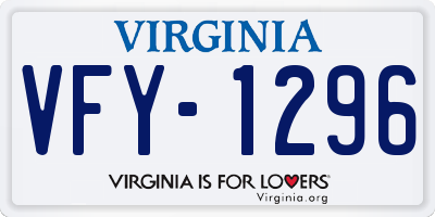 VA license plate VFY1296